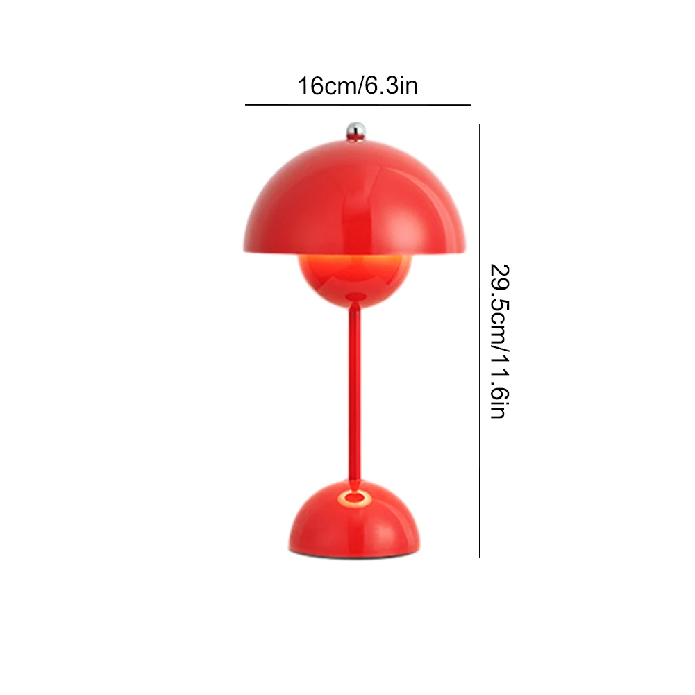 Modern Night Light Rechargeable Table Decor Lamp Half Circle Shape Dimmable for Living Room Study Office