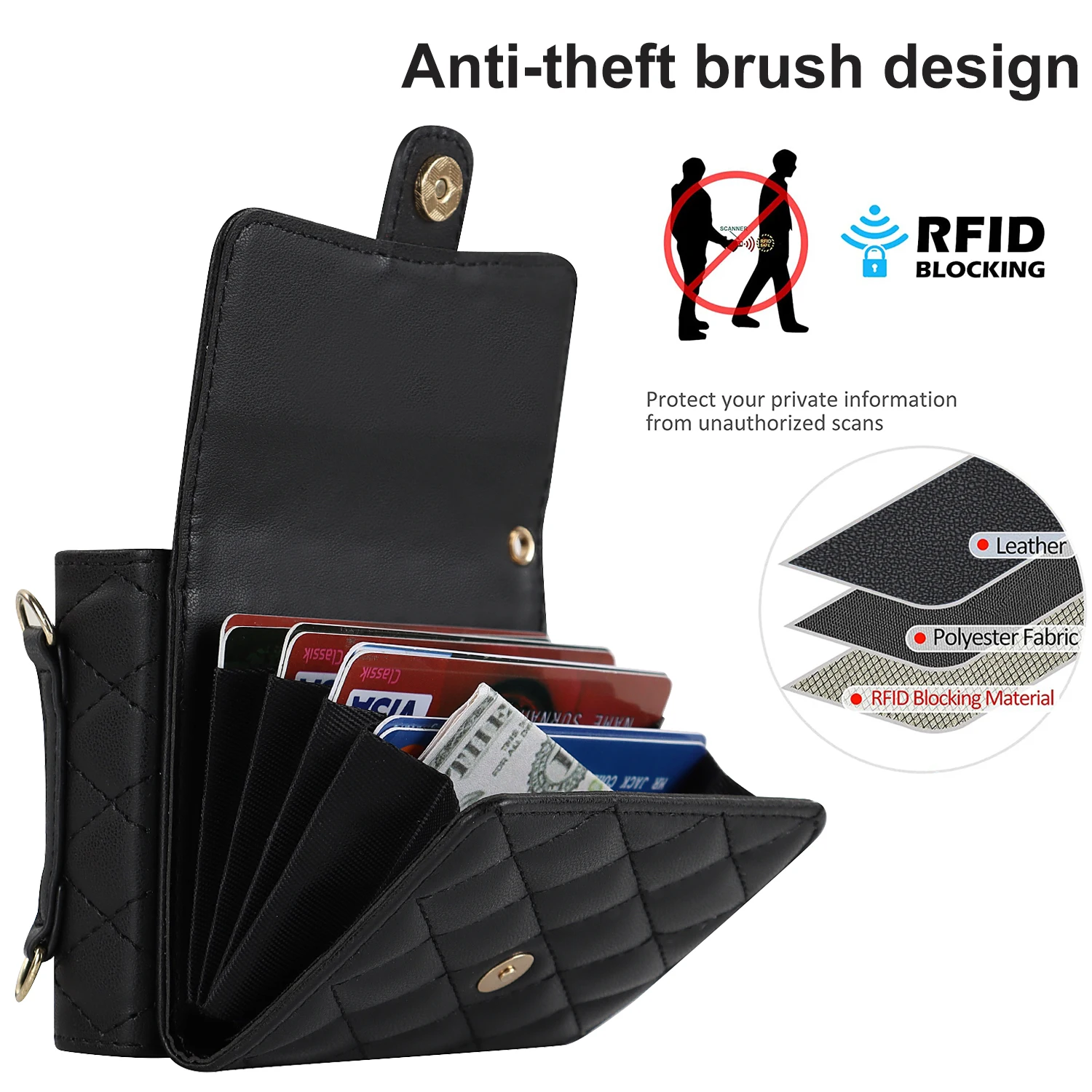 Crossbody Bag Fashion Leather Case For Samsung Galaxy Z Flip 7 6 5 4 3 Flip7 Flip6 Flip5 Flip4 5G Long Lanyard Wallet Card Cover
