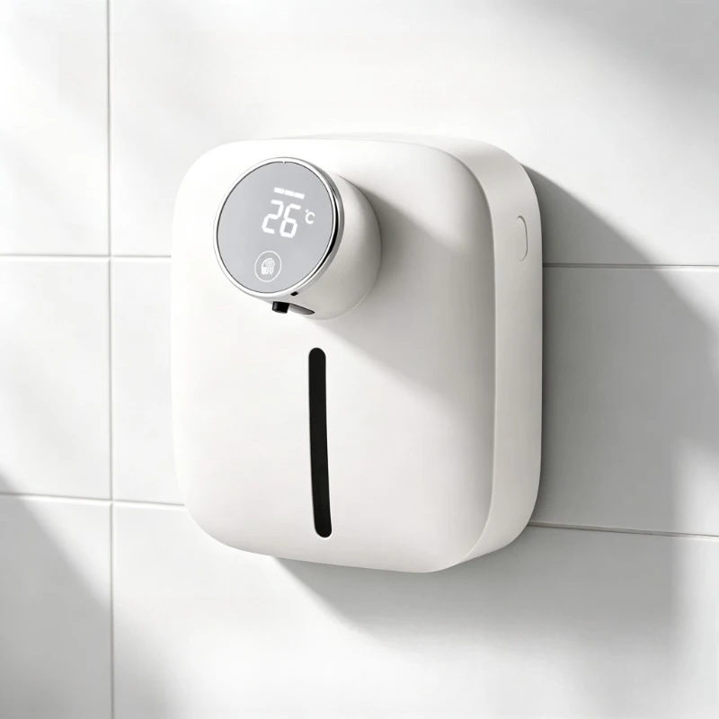 Touch Free Automatic Soap Dispenser Rechargeable Wall Mount Temperature Display Hand Sanitizer Dispenser for Bathroom Kitchen