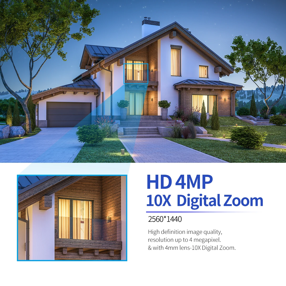 

ESCAM PT304 4MP 1440P iCam365 APP Sound&Light Alarm 10x Zoom IP Camera AI Humanoid Detection Full Color CCTV Baby Monitor