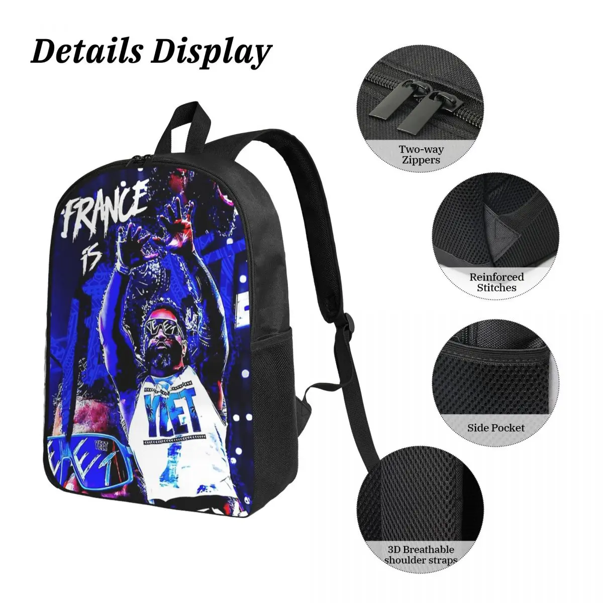 Mochila Jey Uso Yeet Art, mochila escolar para estudiantes, niños y niñas, bolsos de hombro para ordenador portátil, bolsa de almuerzo con aislamiento de 3ps, estuche para lápices