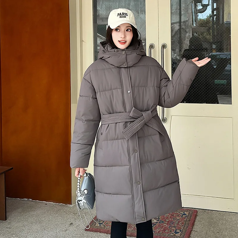 Korean Fashion 2026 Winter New Solid Color Long Sleeve Hooded Cotton Jacket Women's Fashion Versatile Simple Warm Casual Jacket