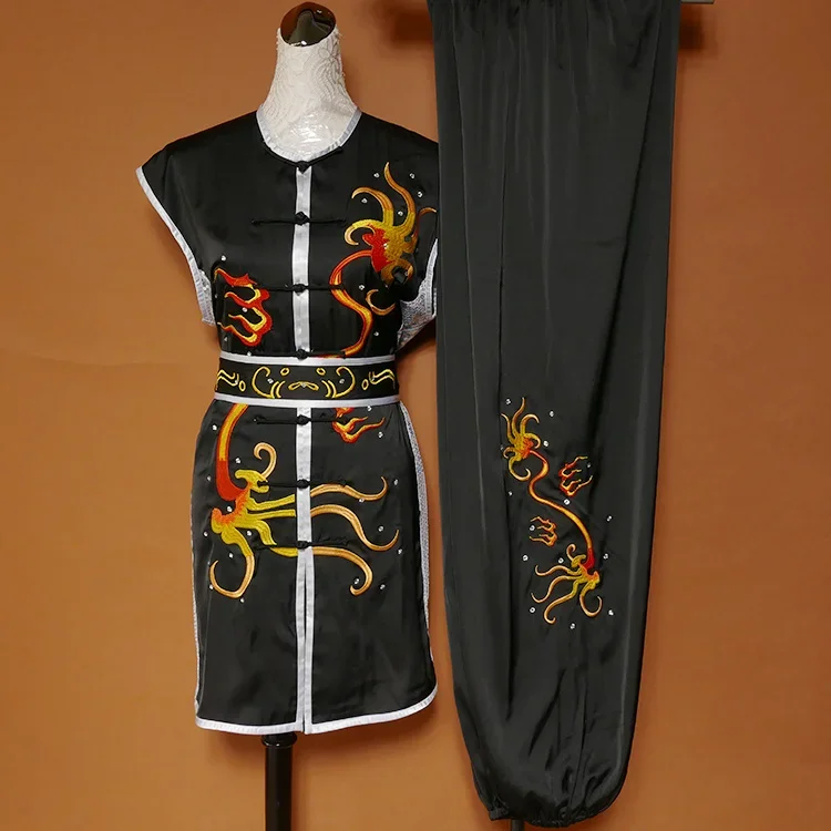 

Custom Tailored Kung Fu Long Fist and Tai Chi Martial Arts Uniform for Competition Embroidered Dragon Claw Clothes