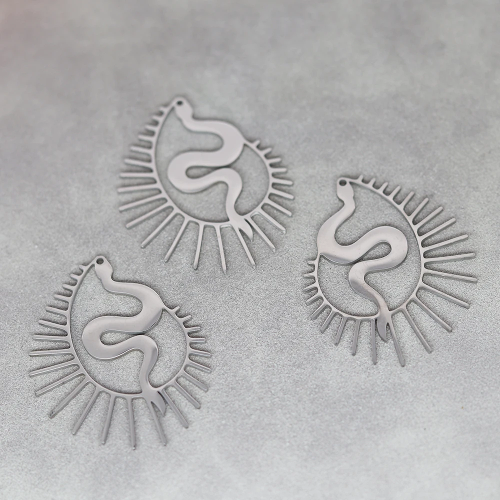 Fashion Eye Snake Charms Stainless Steel Pendant DIY Tassels Earrings for Jewelry Making Necklace Women Handmade Accessories image 2