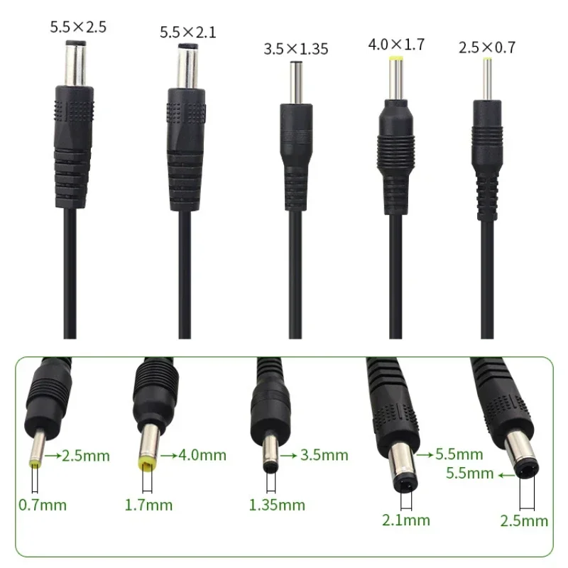 

USB-штекер к DC5.5*2.1/2.5mm DC4.0*1.7mm DC3.5*1.35mm DC2.5*0.7mm Удлинительный кабель питания Длина разъема 0,5 м/1 м/2 м