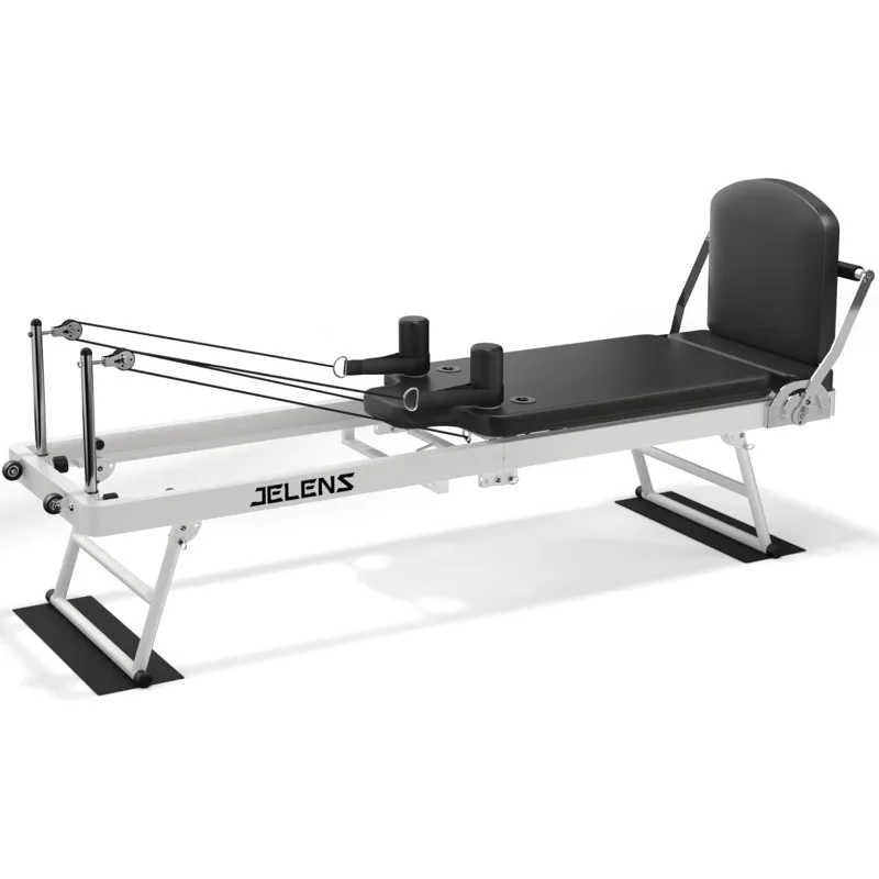 Reformador de Pilates, máquina y equipo de Pilates plegables para entrenamiento en casa con polias de doble resistencia y altura ajustable