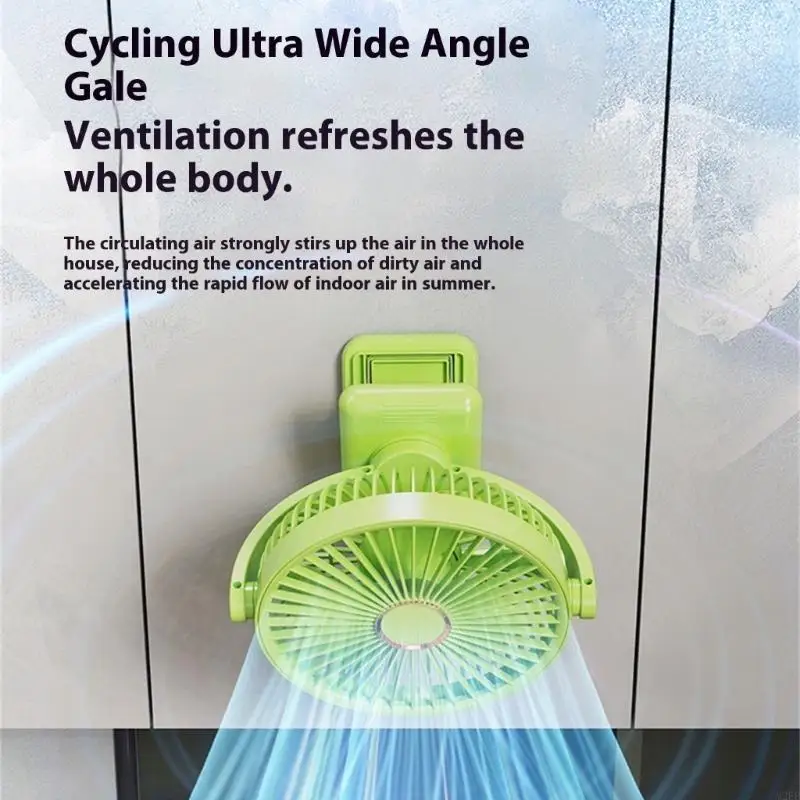 2025 Nieuwe oplaadbare oscillerende ventilator met clip 2000mah batterijborstelloze motorbureauventilator