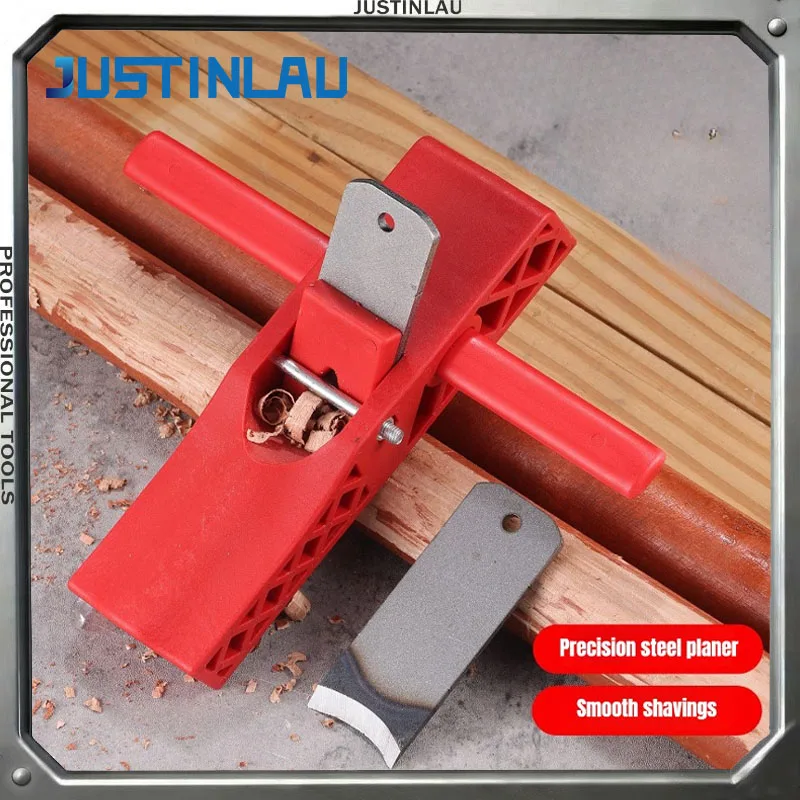 JUSTINLAU Portable and Detachable Old-fashioned Hand Pushed Woodworking Planer with Edge Trimming and Concave Woodworking Planer