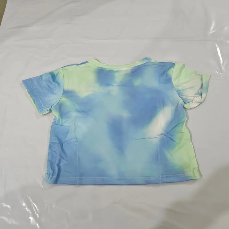 Boys and Girls Short-Sleeved T-Shirts, Kidsren's Fashionable Summer Tie-Dye Half-Sleeved 2024 New Trendy Kidsren's Clothing Tops