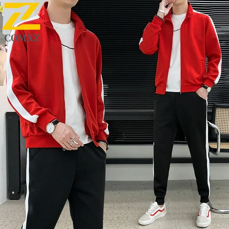 

COMXZ Reversible Casual Jacket Men New Stand Collar Double Sided Coat Patchwork Baseball Style Outdoor lightweight windbreaker