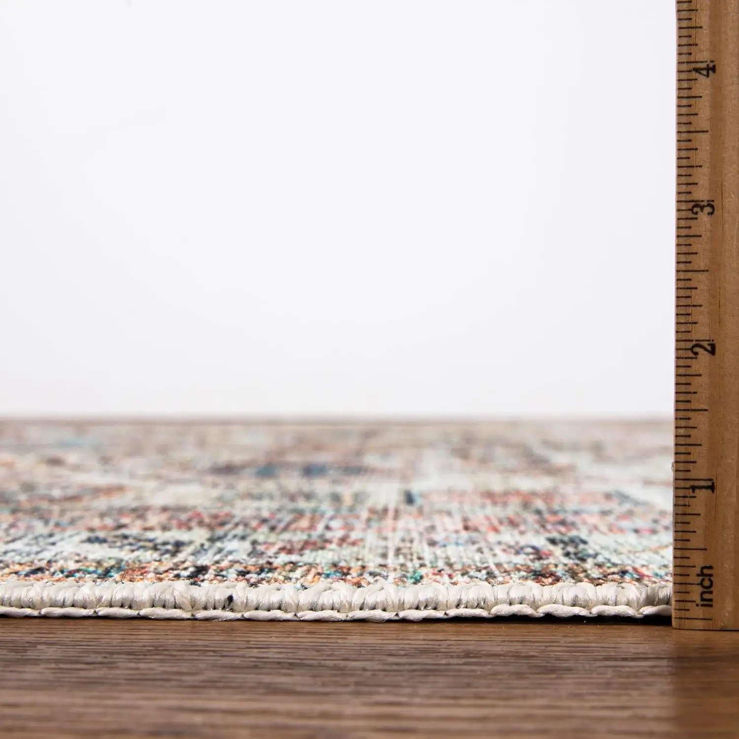 سجادة غير قابلة للانزلاق مقاس 3 × 5 - تصميم مغربي عتيق للمدخل والمطبخ والحمام - كومة منخفضة متينة