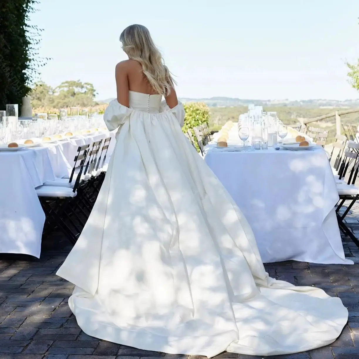 

Long Sleeved Taffeta Wedding Cape With Long Train ,Bridal Coat ,Elegant Jacket Chic DJ294