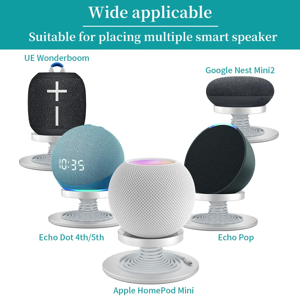 Soporte de altavoz para Echo Dot/Pop Homepod Mini Google Nest, altavoz inteligente portátil, soporte de escritorio con almohadilla antideslizante