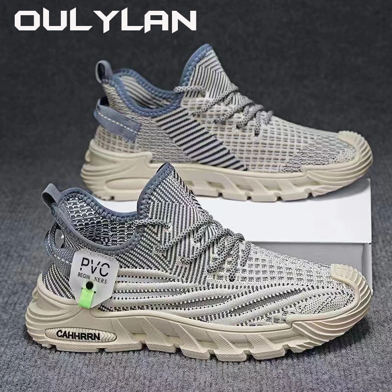 

Men's Sneakers Fashion Sports Running Shoes Breathable Knit Shoes Lightweight for Men Spring Summer Fitness Walking Gym Shoes