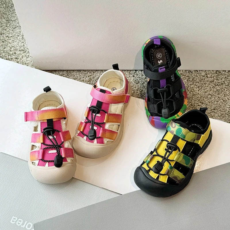 Summer Children Sports Sandals Baby Anti-kick Cool Sandals Boys Handsome Camouflage Creek Tracing Shoes Girls Buckle Sandals