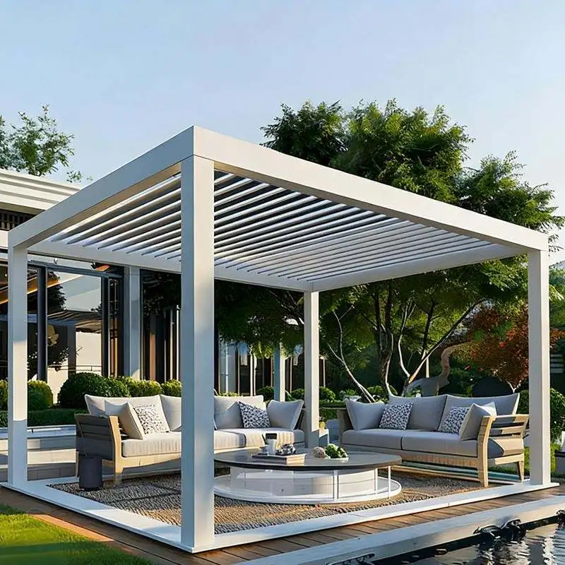 Environmentally Friendly Leisure Garden Pavilion Removable Washable Aluminum Alloy Pergola Powder Coating Rust Prevention Gazebo