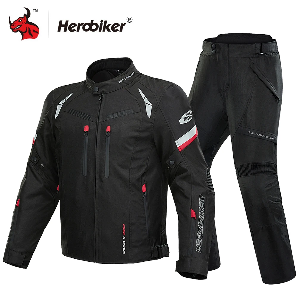 

New Motorcycle Jacket Cold-proof Motorcycle Jacket Moto+Protector Motorcycle Pants Moto Suit Protective Gear Set