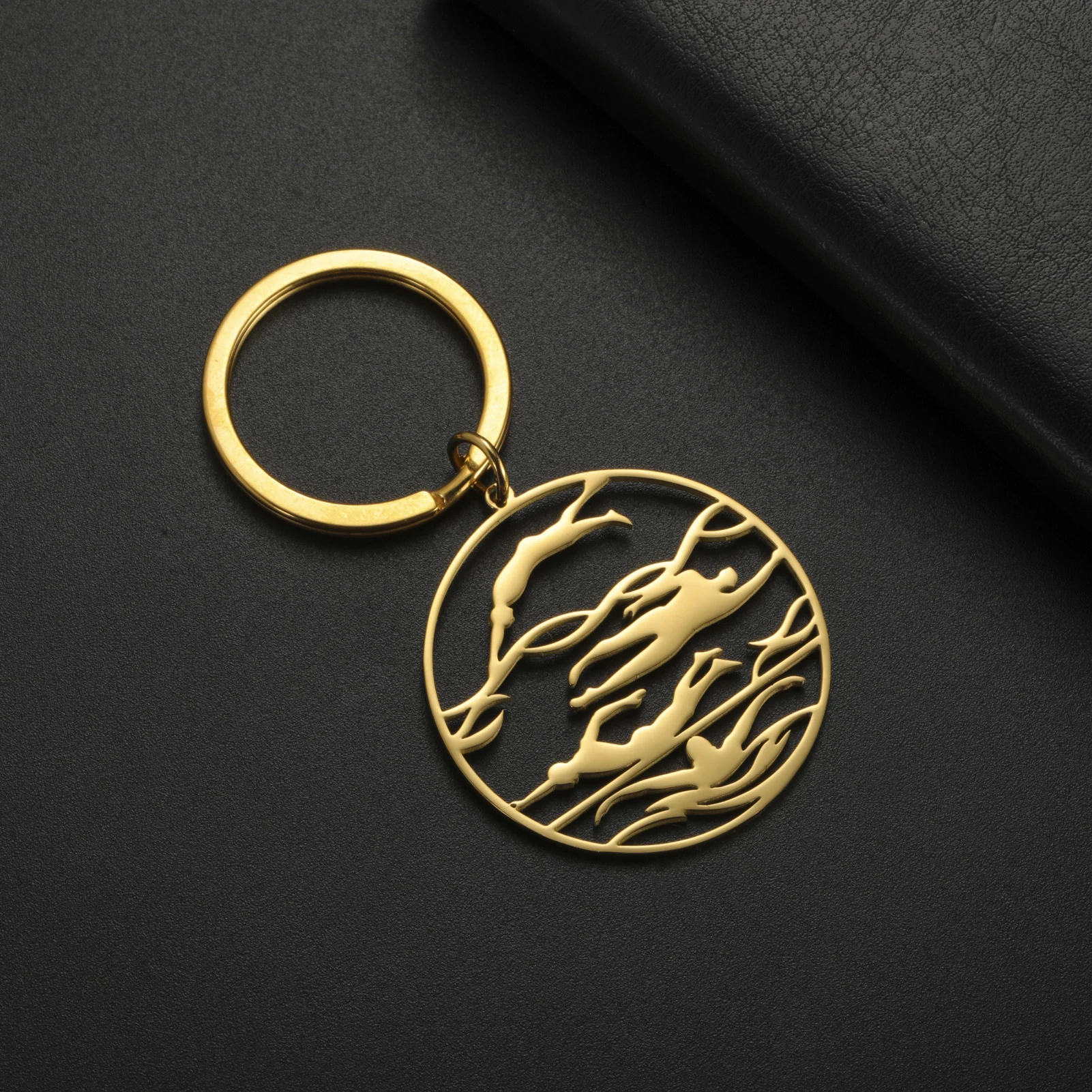 COOLTIME Sporte reignis Schwimmen Basketball Anhänger Schlüssel bund Edelstahl Sportler Schlüssel ring Auto Schlüssel bund Sport liebhaber Schmuck – Detail 7