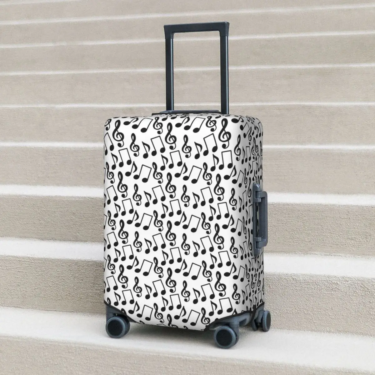 

Music Notes Printed Suitcase Cover Piano Guitar Cruise Trip Protection Vacation Practical Luggage Supplies