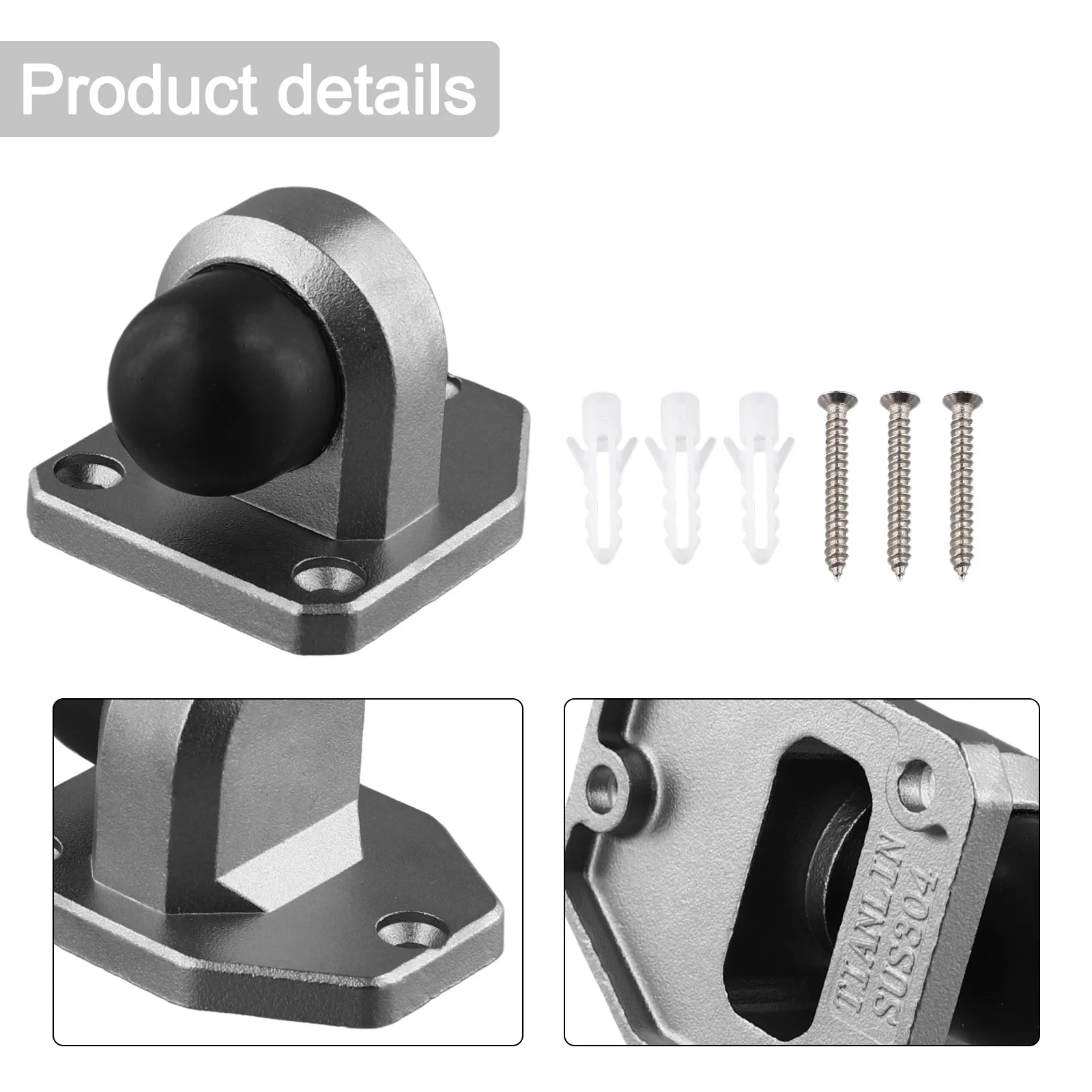 

Door Suction Door Stop Wall Mounted Windproof Anti-Collision Bathroom Bedroom Furniture Hardware Stainless Steel