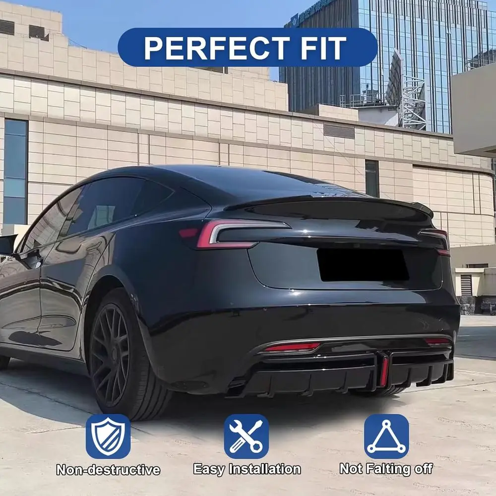 Spoiler for Tesla Model 3 Only for 2024+ Wing Rear Spoiler Trunk Tail Rear Trunk Lid,M4 Style Carbon Fiber Style Performance,Mod