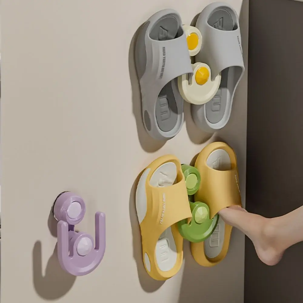 New Suction Cup Household Drain Storage Rack Punch-free Wall Mounted Slippers Racks Dopamine Hanging Storage Rack