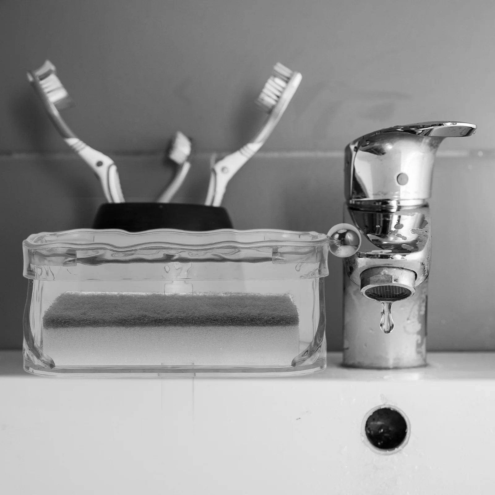 

Double Layer Wall Mounted Soap Holder Stylish Water Ripple Appearance Easy Install No Drill Bathroom Kitchen Sink Organizer