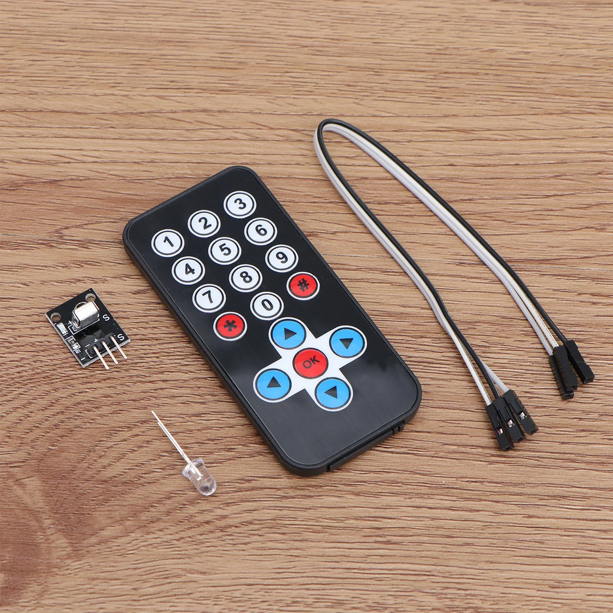 Kit de Módulo Receptor Infravermelho 38Khz Compatível com Controle Remoto Mini 20 Funções Alcance de 8 Metros para Sistemas Inteligentes