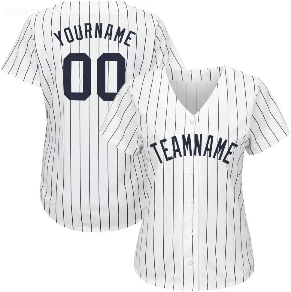 Custom Baseball Jersey, Embroidered Personalized Team Name Number Logo, Theme Pinstripe Sports Uniform for Men Women Youth