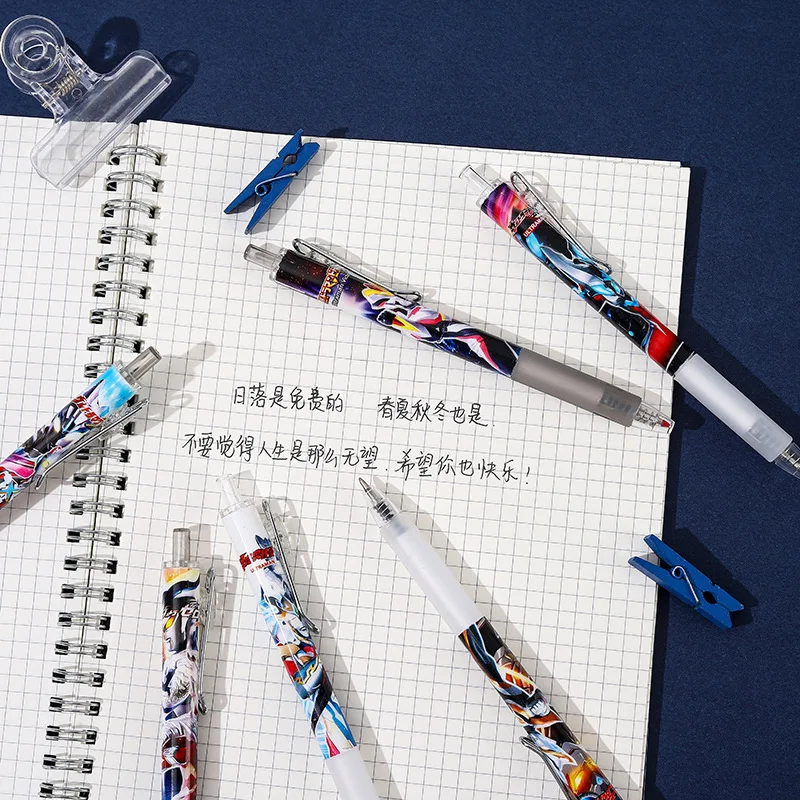 Anime Ultraman Cartoon Press Gel Pen Boy Japanese Zero Tiga Creative Student Black Signature Pen Student Stationery Wholesale