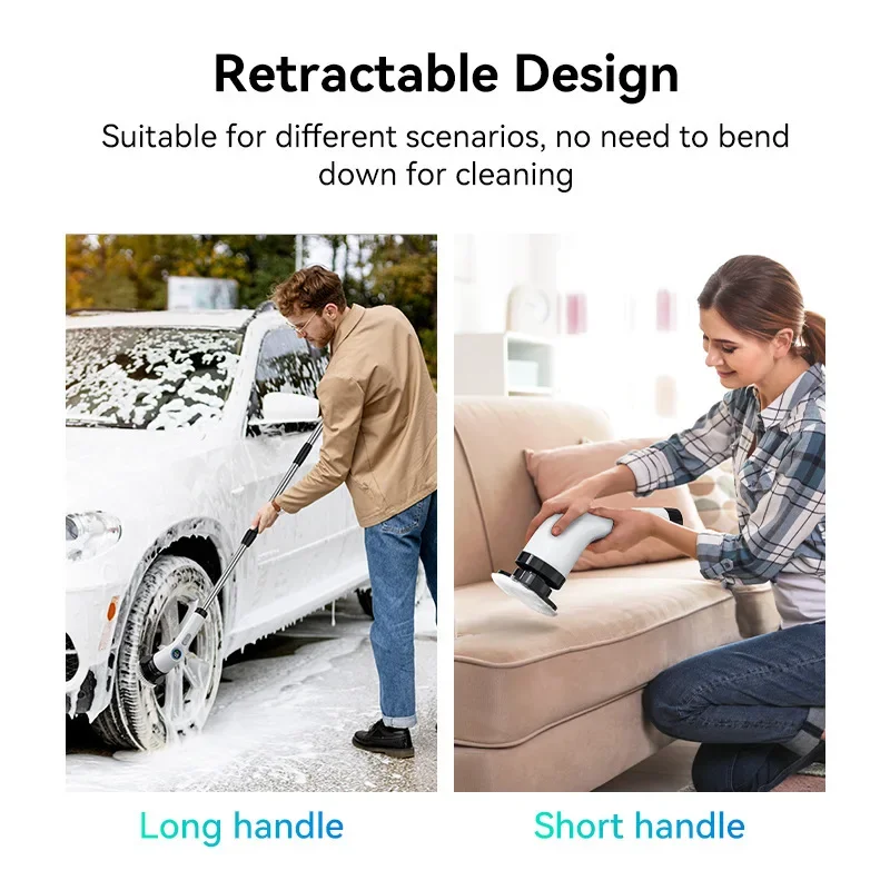 Home wireless electric cleaning brush, bathroom, kitchen, car window, convenient rotating cleaning brush