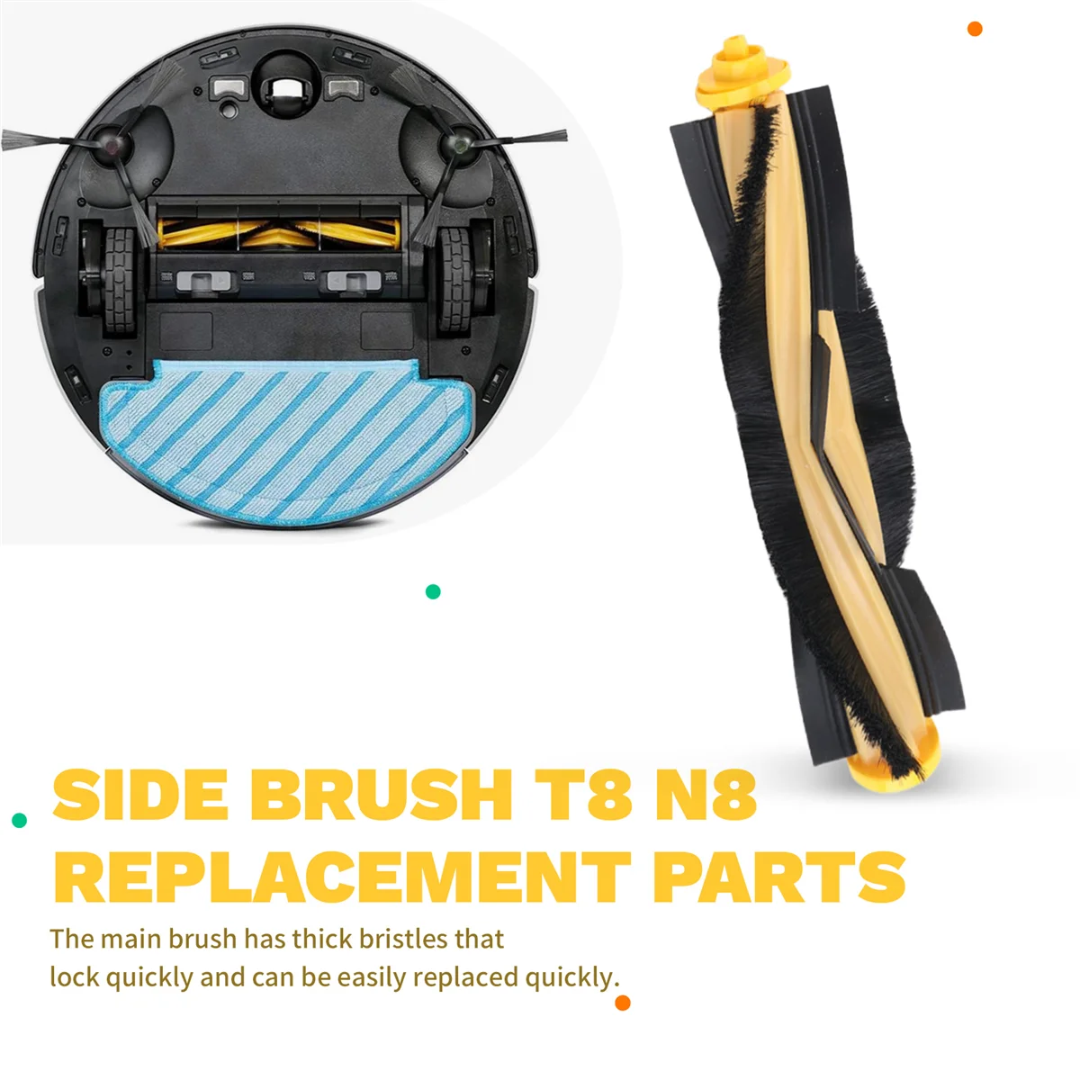 ATP280-Accessories for N8 T8 1 Main Brush 4 Filters 6 Side Brushes for T8 N8 Ozmo 950 920 Replacement
