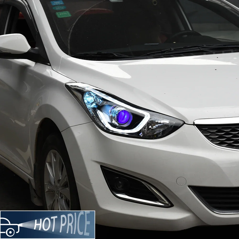 

Auto Headlights For Elantra Landdong 2012-2016 LED Car Front lamps Assembly Upgrade High Quality Bifocal lens Tool Accessories