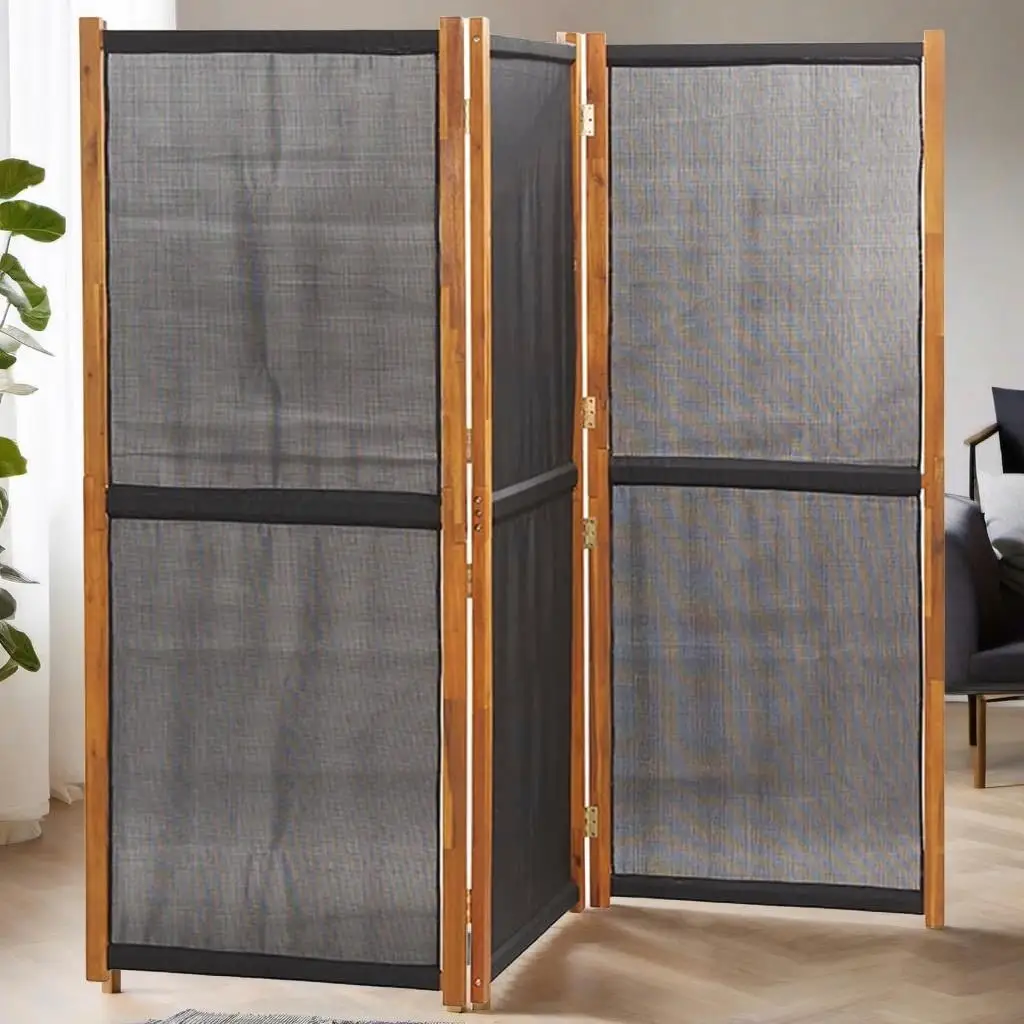 Black 3-Panel Room Divider - Elegant Folding Screen 82.7x70.9 Inches for Home Decor