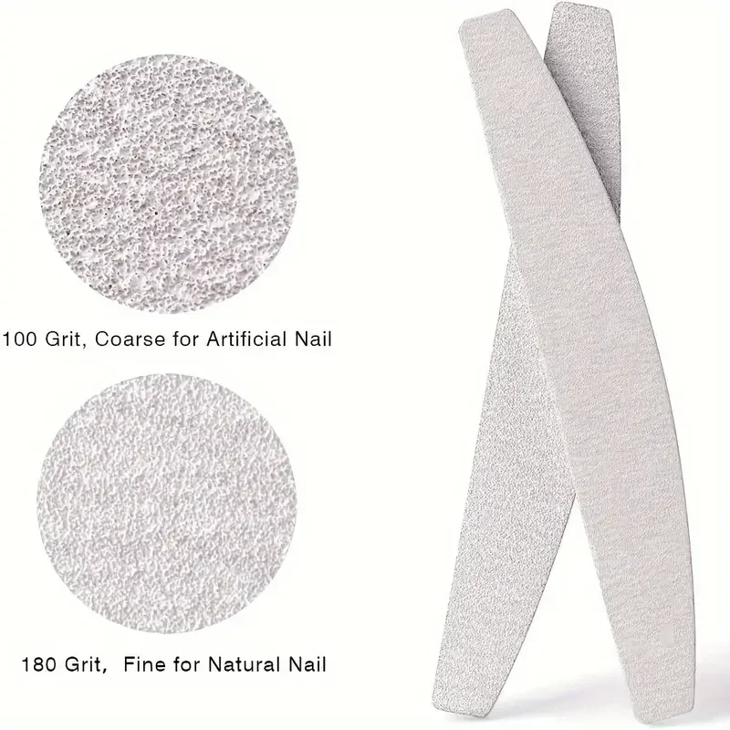 Limes à ongles Double face, grains 100/180, lavables, pour Gel acrylique et ongles naturels, outils de Salon de coiffure, 10 pièces