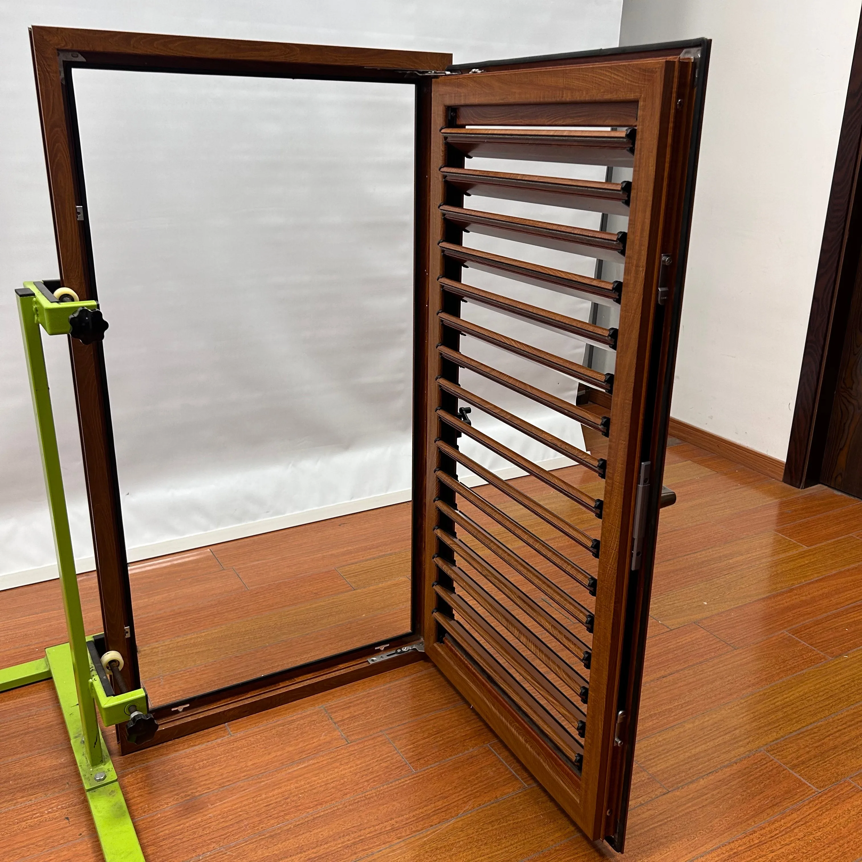 Wood Grain Color Aluminum Shutter casement window High Quality Durable for Home Window Balcony Bedroom Living Room Commercial
