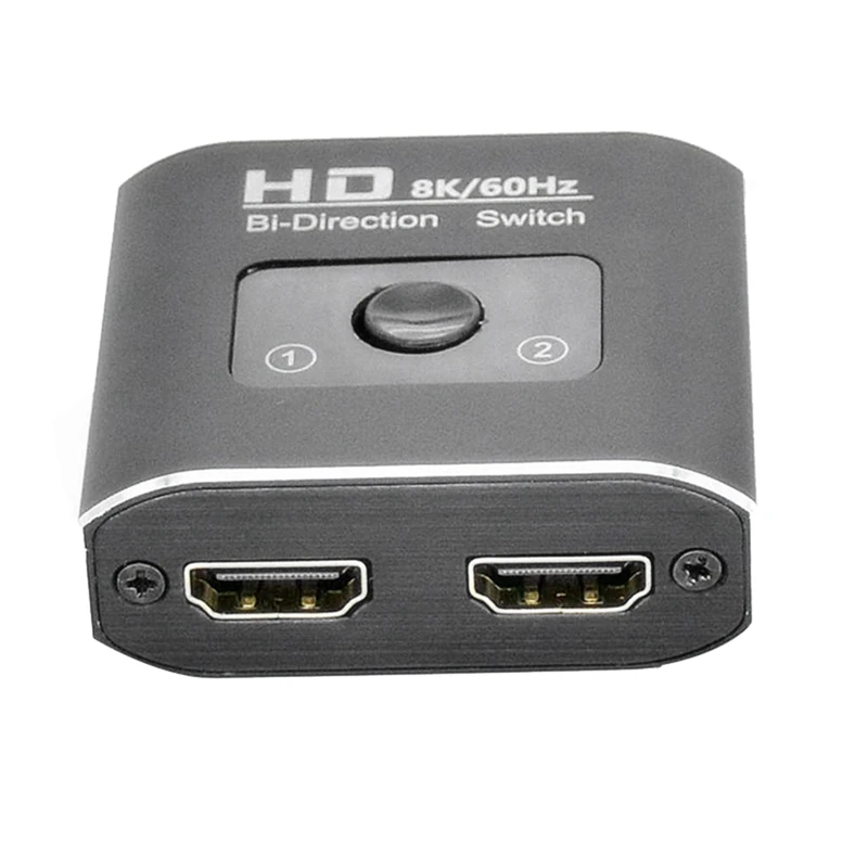 HD 8K 60Hz Bi-Direction Switch 1 In 2 Out Video Distributor Splitter Dual Display -Compatible Splitter For Laptop PC Durable