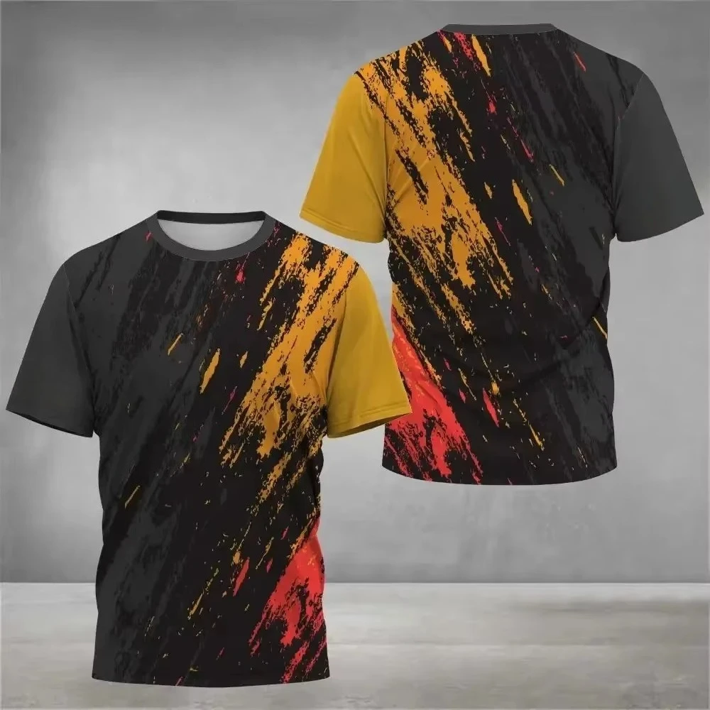 Men's comfortable sports jersey T-shirt, featuring trendy camouflage print design