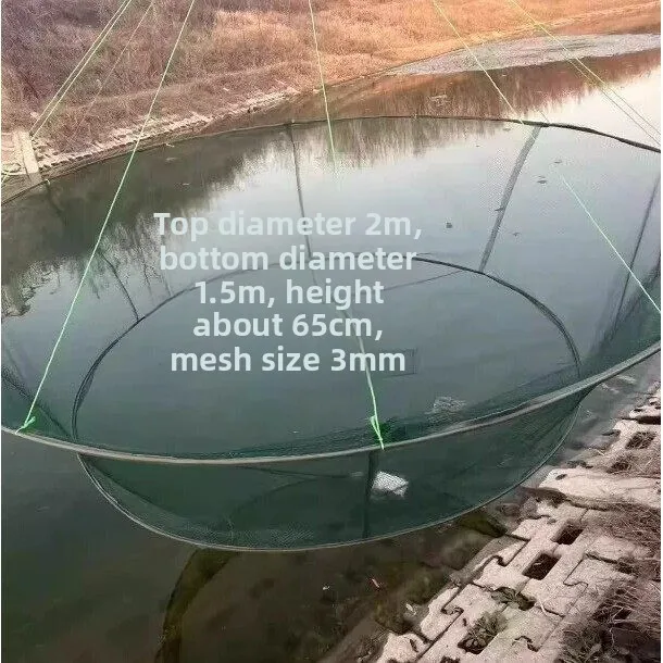 Open-Top Fishing Net round Lobster Trap Crab Dredge Net Fish Grabbing Tool Coastal Outdoor Camping Travel Gear under $50