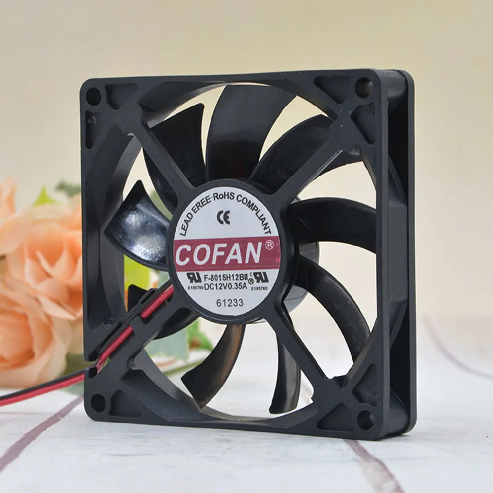 1 pces cofan ultra-fino chassi grande ventilador de volume de ar F-8015H12BII 12v 0.35a 8cm cooler ventilador acessórios