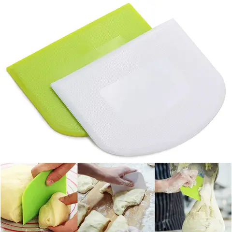 2PCS Plastic Dough Scraper Bowl Scraper Food-Grade Bench Scraper Flexible Dough Cutter Multipurpose Food Scrappers Dropshipping