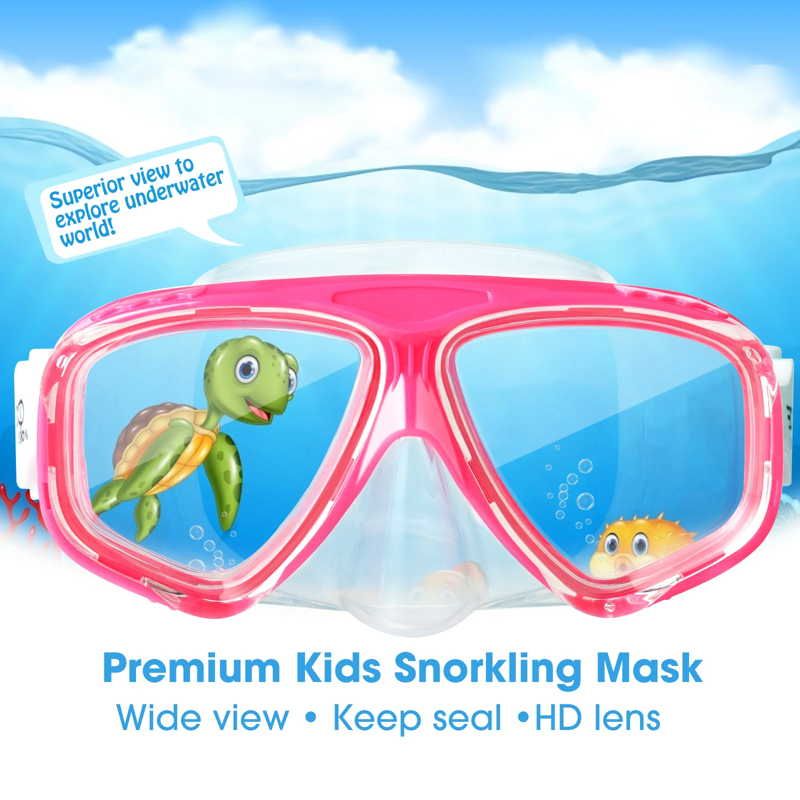 Dry Top Snorkeling Set for Kids, Anti Fog, Panoramic View, Diving Mask with Snorkel, Unisex, Snorkel Equipment, Boys and Girls
