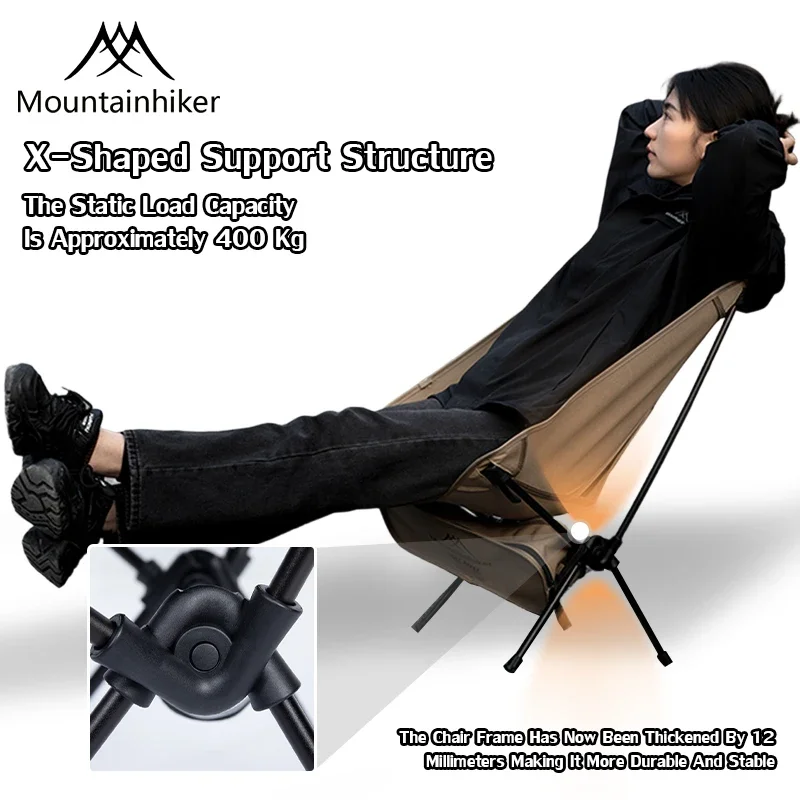 Folding Ultra Light Moon Chair Portable Lazy Camping Chair Outdoor Travel Picnic Fishing Garden Balcony Relax Ergonomic Lounge M view 3