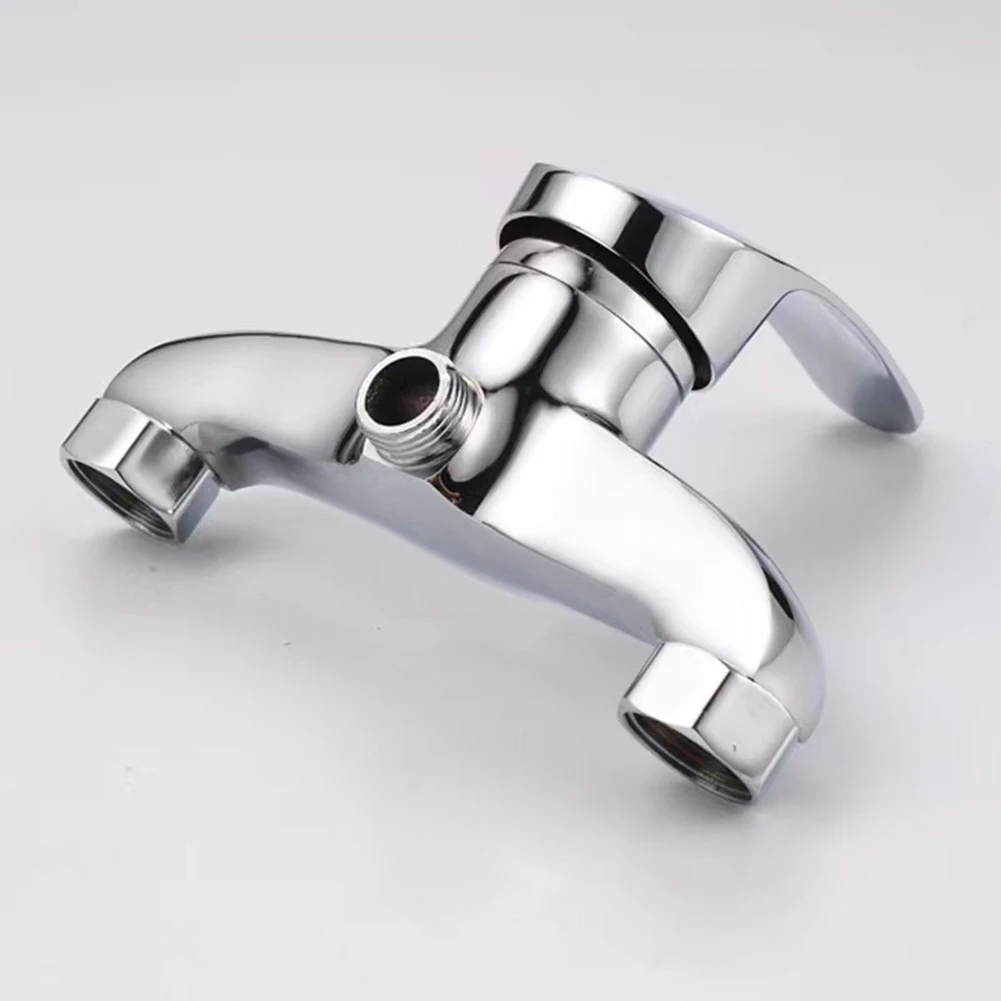 Wall-mounted Shower Faucet Bathroom Bathtub Chrome Finish Mixer Faucet Replacement Shower Tap Silver High Quality