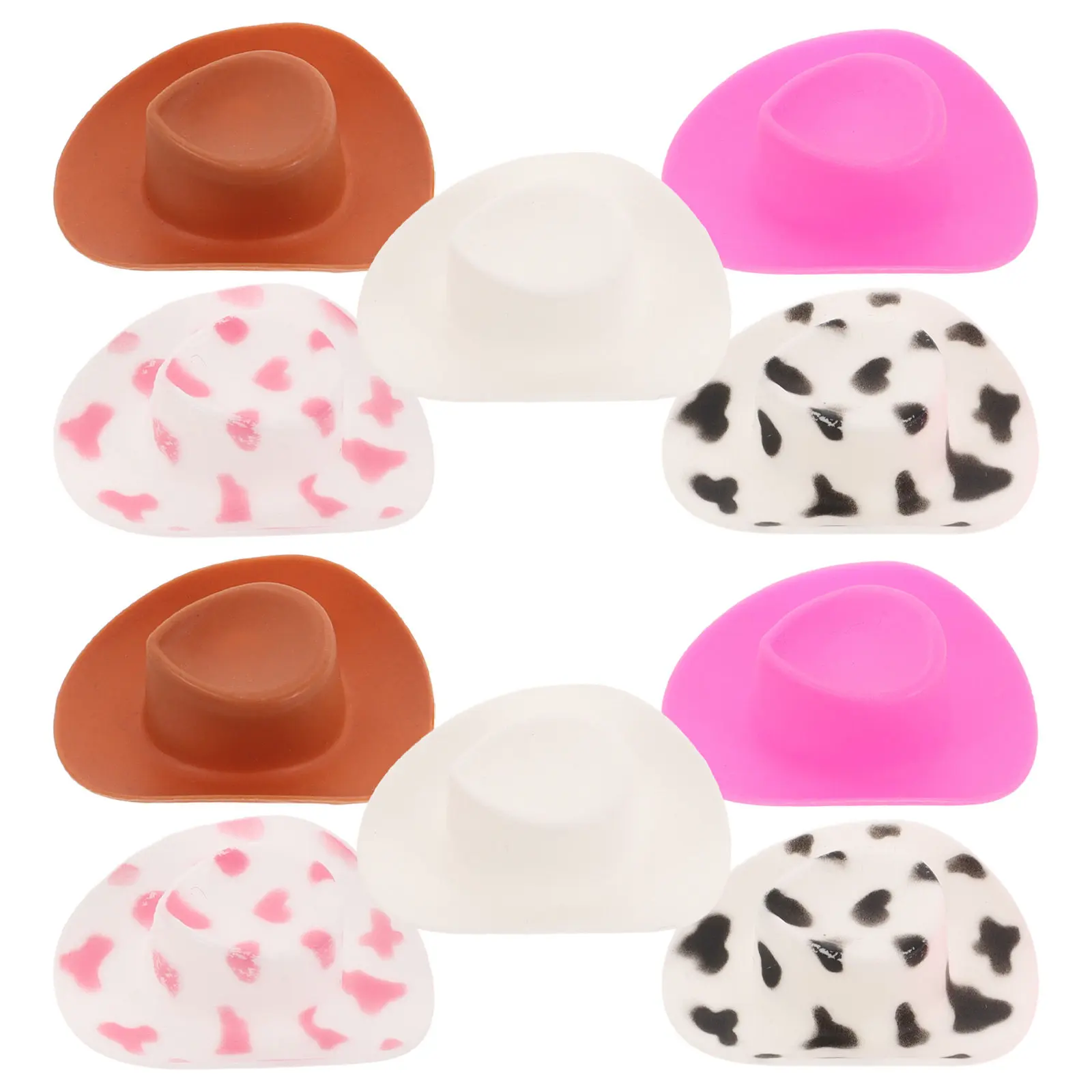 

10Pcs Plastic Mini Western Cowboy Cowgirl Hats Small Cute Craft Decorations Party Favors Cupcake Toppers Bottle Caps