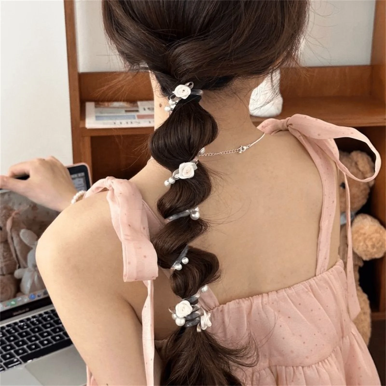 Sweet Telephone Cord Hair Ties for Women Girls Hair Accessories for Ponytail Bun No Slip Elastic Hair Bands image 2