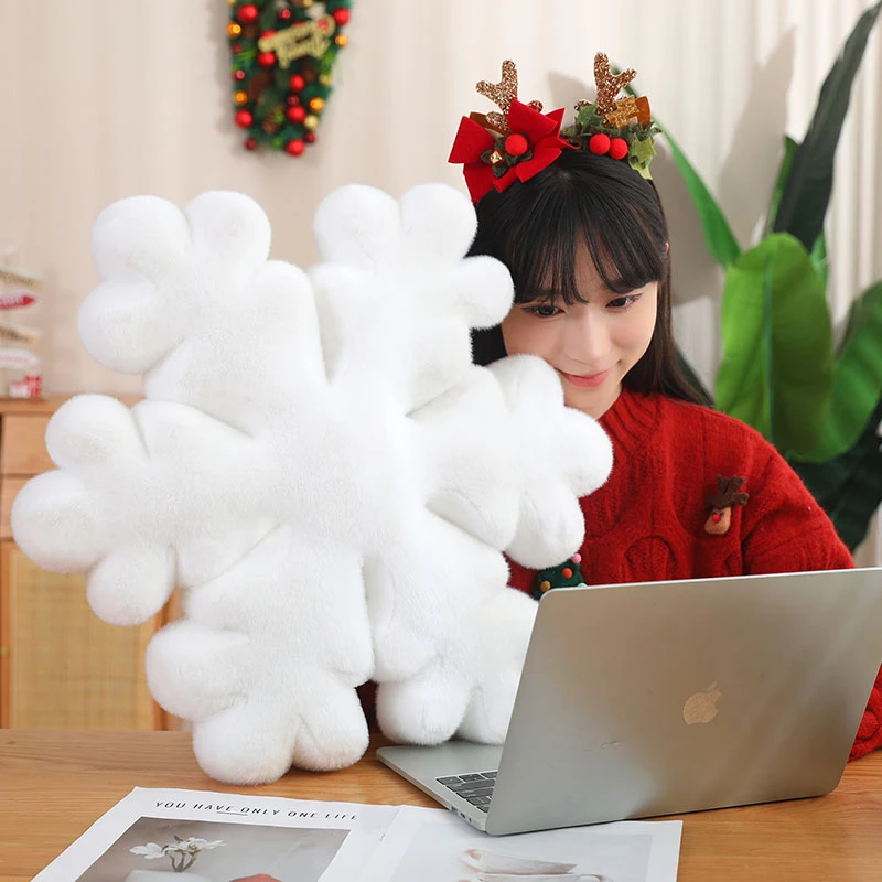 40cm 50ccm 60cm Snowflake Throw Pillow Soft And Comfortable Sleep With The Pillow Holiday Gift Send Friends And Family