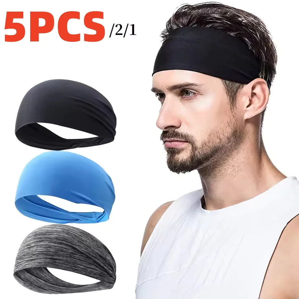 Sports Headband Running Fitness Sweatband Elastic Absorbent Sweat Cycling Jog Tennis Yoga Gym Head Band Hair Bandage Men Women