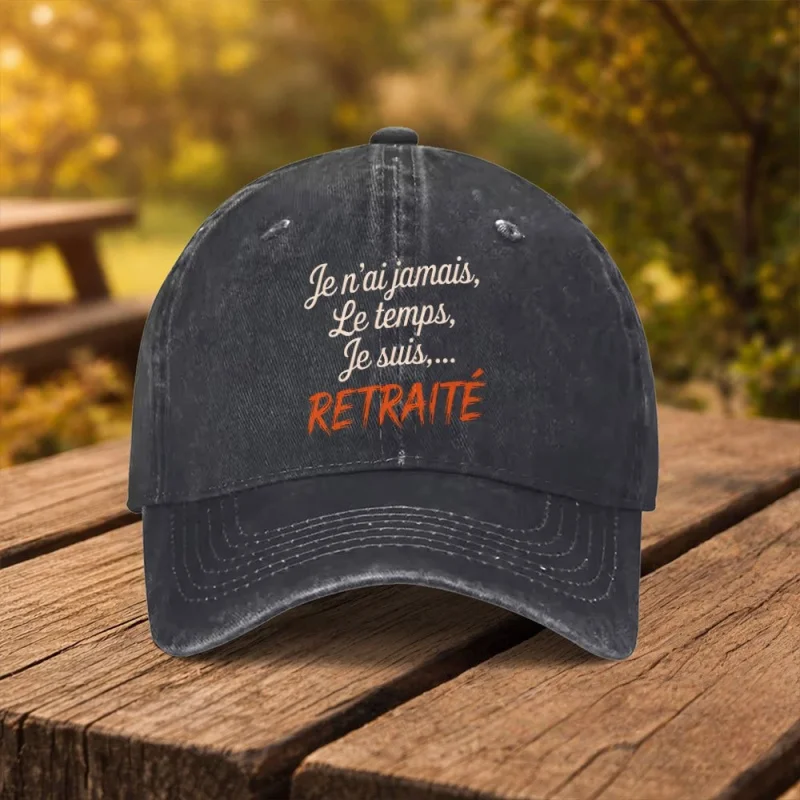 French Print Retirement Baseball Cap Unisex Duckbill Cap for Outdoor Sports Fitness Travel