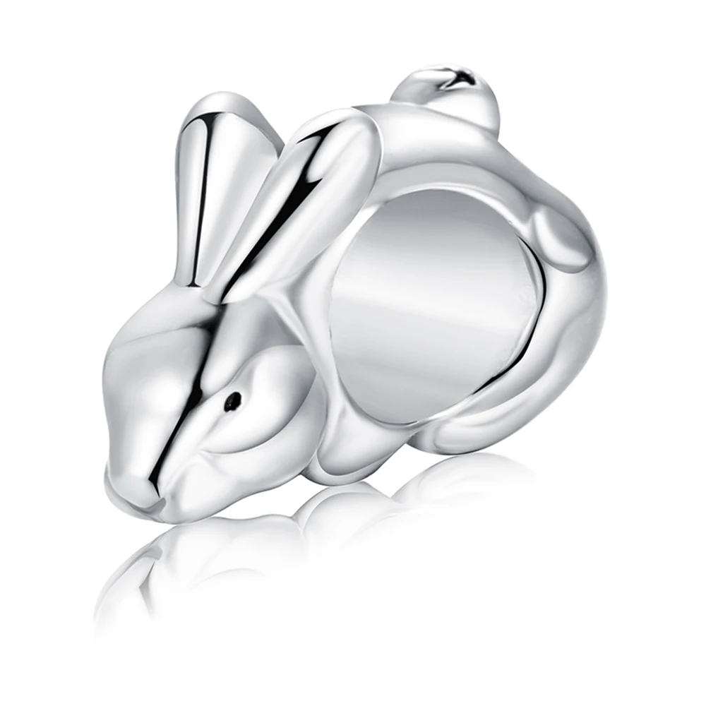 

925 Sterling Silver Cute Animal Rabbit Bunny Bead Charm Fit European Bracelet Jewelry Birthday Easter Day Gifts For Women Friend